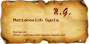 Mattanovich Gyula névjegykártya