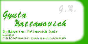 gyula mattanovich business card